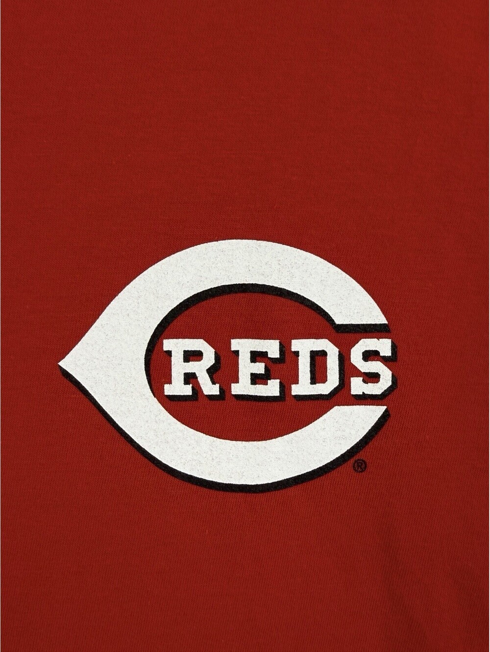 Majestic Cincinnati Reds Womens T Shirt Large Red V-Neck Tee MLB Short Sleeve